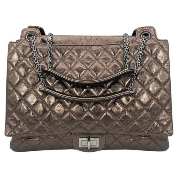 Chanel Metallic Bronze Quilted Leather Classic Flap Shopping Tote - Picture 1 of 15